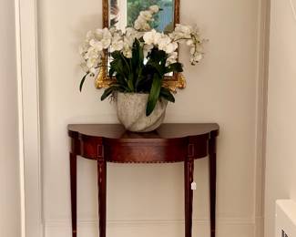 Henkel Harris Scallopped Edge Game Table / Antique George II Mirror - 18th century