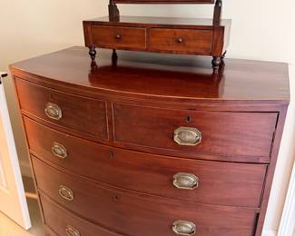 Antique Bowfront Chest with shaving stand