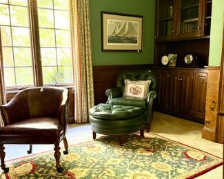 Leather office chairs, new rug, John Barber Signed Lithos