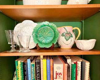 Majolica, cookbooks, pottery, and more