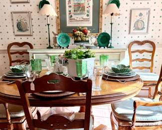 Oak Kitchen Farm Table - with leaf.