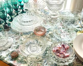 lovely pieces of glass platters and bowls
