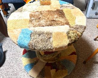 vintage 1970's upholstered stool