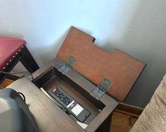 table with hidden outlet