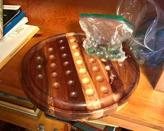 handmake checker /chess/game with marbles  board 