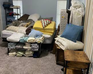 Electric king bed and linens