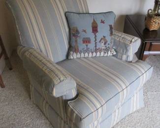 Blue Fabric Arm Chair