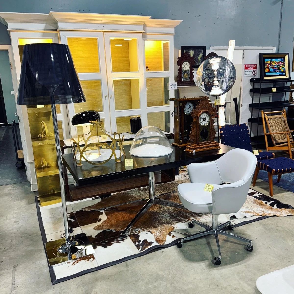 Knoll Florence Executive Desk, Knoll Pollock Executive ChairFlos Lighting and Decor