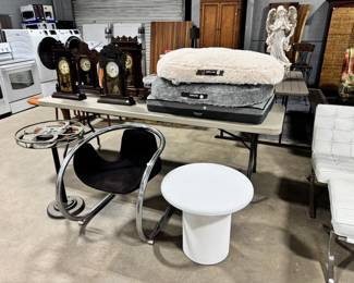 Vintage Clocks, New Dog Beds, Byron Botker Chrome Cantilever Chair and Mid Century/Modern Furniture Orlando Estate Auction