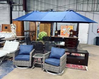 Patio Table, Chairs and Umbrella Orlando Estate Auction