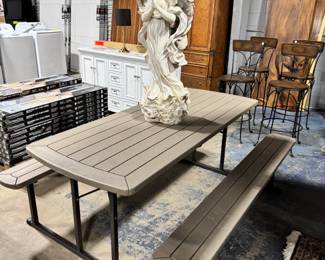 Folding Patio Table and Garden Sculpture Orlando Estate Auction