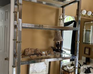 Chrome and glass shelves