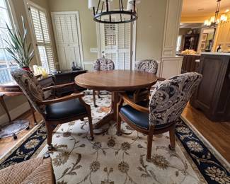 Custom made Game Table and chairs with slide out coasters