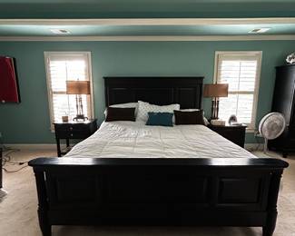 King bed with mechanical mattress and matching nightstands