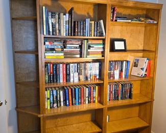 184 Oak3PieceWallUnitBookcaseWith12AdjustableShelves