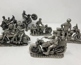 85 Setof6HarleyDavidsonPewterFigurinesbySkipWinn
