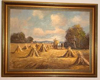 179 HarvestAnOriginalOilonCanvasPainting