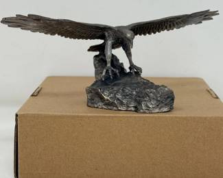 87 PewterLandingBaldEagleStatue