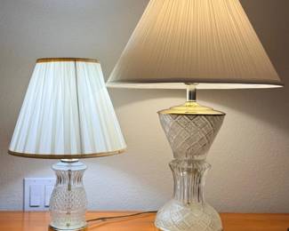 133 2GlassandBrassLamps