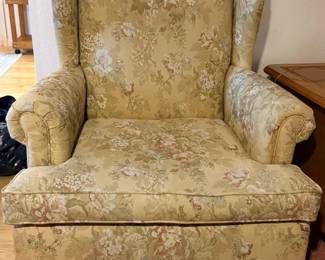 37 BassettFloralWingbackArmChair