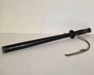 40 VintageWoodenMilitaryBatonOrNightstickWithLeatherWristCord