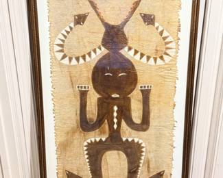 171 VintageAsianFormosaAboriginalBarkBrushPainting