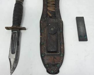 42 VintageUSJetPilotsSurvivalKnifeSheathSharpeningStone