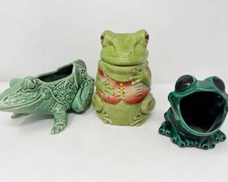 252 McCoyFrogPlanterHandpaintedGermanSteinSpongeHolder