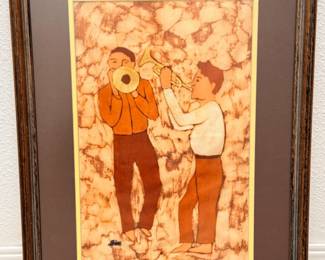 197 MusicMenInkonBatikSignedbyArtistFaine