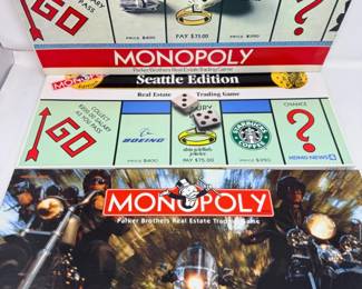 90 TripleMonopolyClassicSeattleandHarleyDavidsonEditions