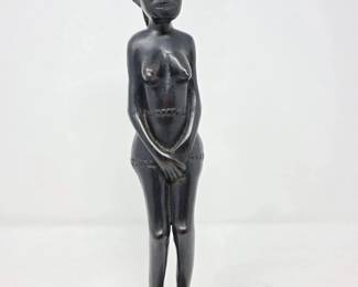 74 HandCarvedAfricanEbonyWoodFertilitySculpture