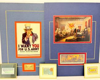 129 MilitaryPostageStampCollection3FramedLimitedEditions