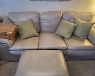 Leather couch and loveset