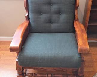 Wooden Armchair With Upholstery