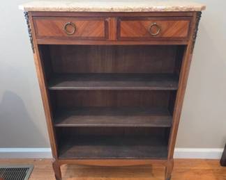 Wood Display Cabinet With Stone Top