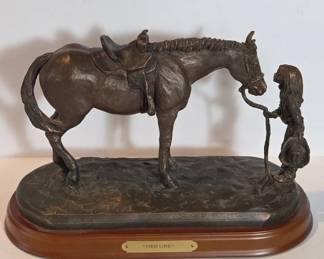 Bronze Sculpture of Girl with Horse "First Love"
