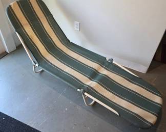 Folding Recliner With Striped Cover