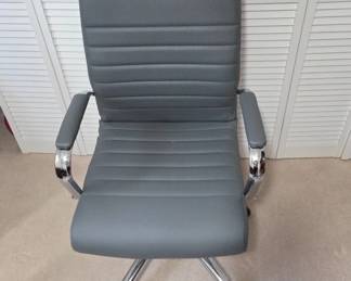 Gray Executive Office Chair with Chrome Base
