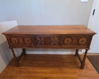 Oak Console Table With Drawers