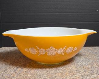 Pyrex 441 Yellow Floral Serving Bowl