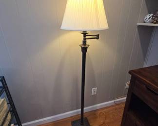 Metal Swing Arm Floor Lamp with Shade