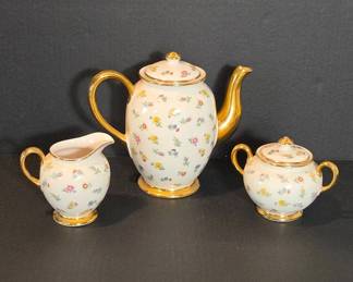 Kingwood Floral Teapot with Creamer and Sugar