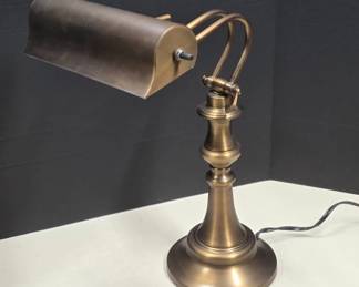 Brass Banker-Style Table Lamp