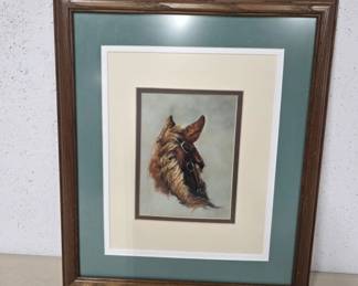 Framed Horse Artwork With Wooden Frame