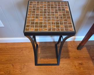Iron Side Table With Mosaic Tile Top