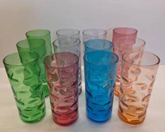Colorful Textured Glass Tumblers