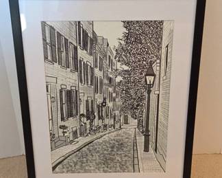 Framed Black And White Urban Artwork
