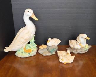 Porcelain Goose and Duck Figurines
