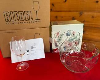 Reidel  stemware, Mikasa serving bowl