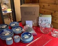 Danish plates.  glassware